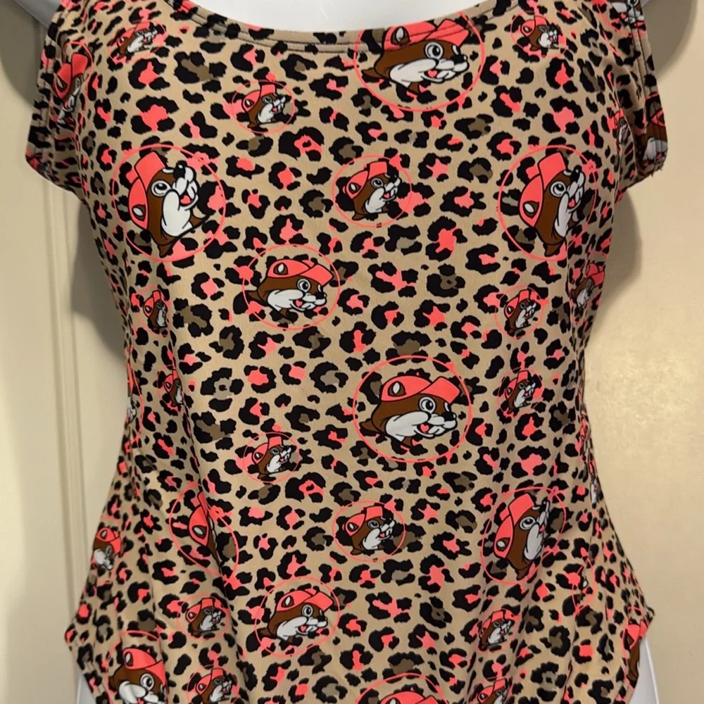 Euc Buc-ees leopard One Piece Swimsuit with Classic Tank Style XS